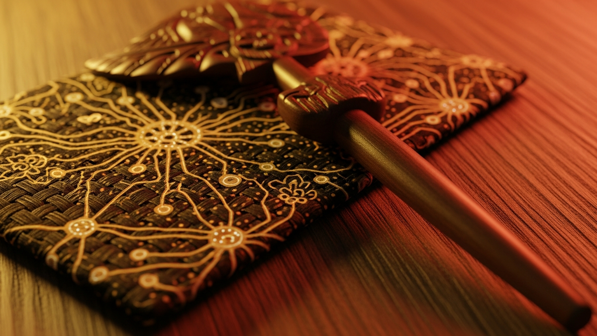 Indonesian batik and wayang representing local cultural AI