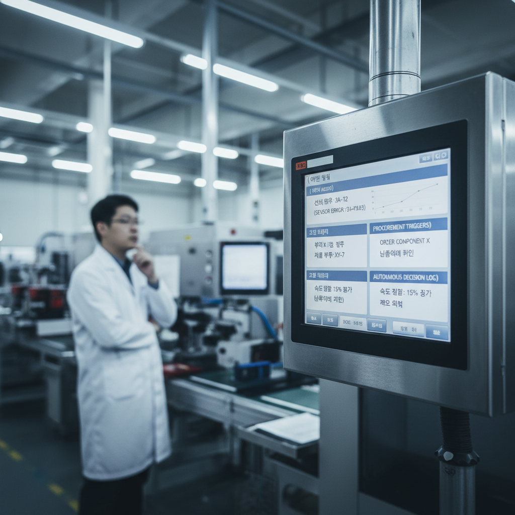 AI agent dashboard on a factory floor ERP sys