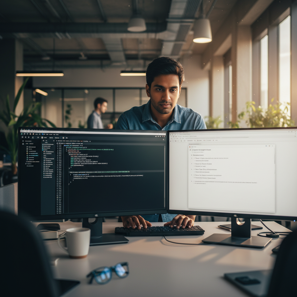Developer using Google Workspace CLI for agentic AI