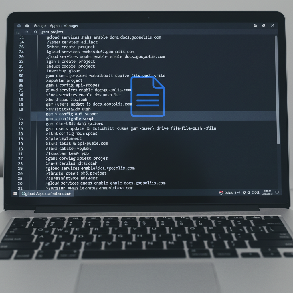 Google Workspace CLI terminal on laptop scree