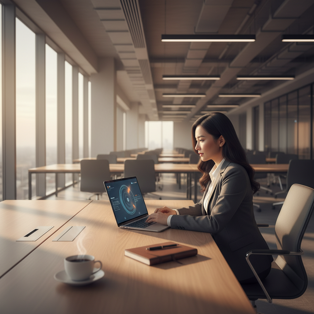 White-collar worker facing AI job displacement risk