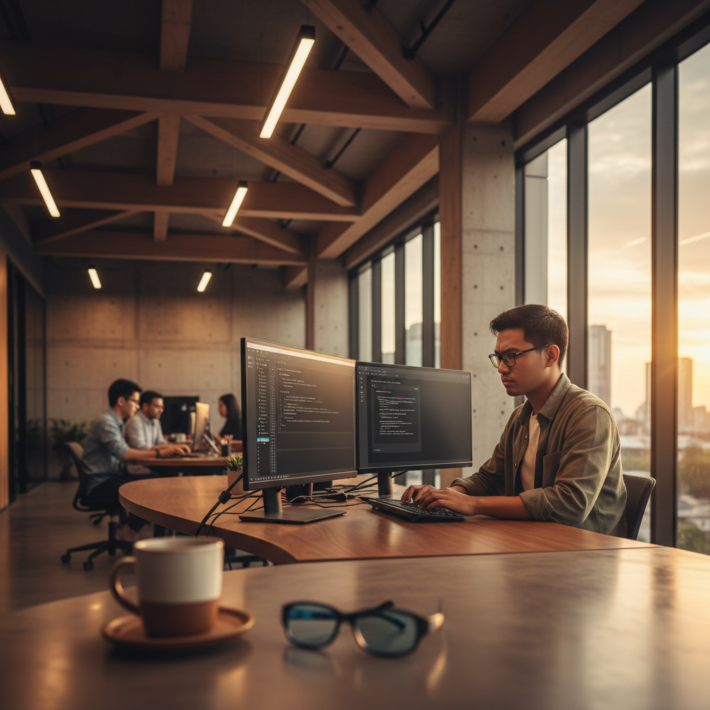 Developer using AI models for Android app development