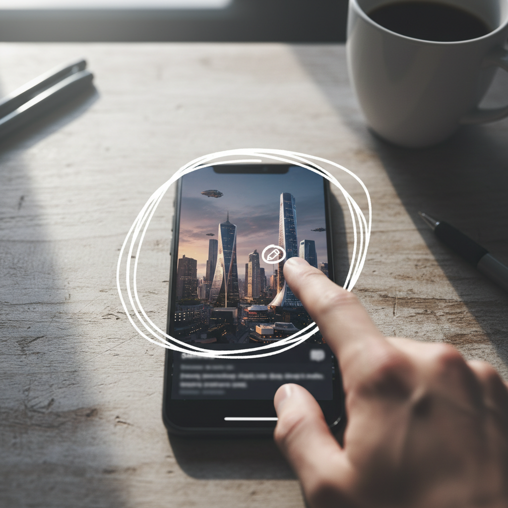 Pencil icon and markup tools in Gemini app