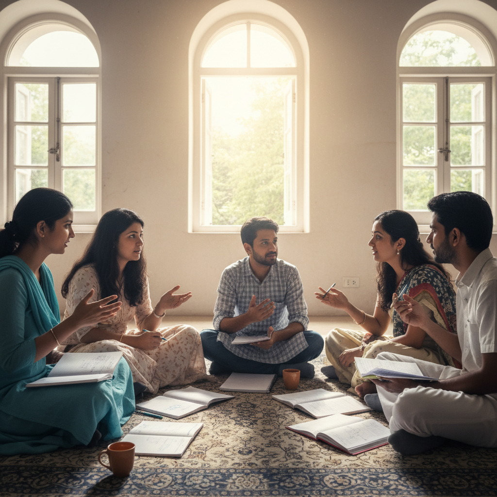 Teachers gather for a training session at a government school in New Delhi, where AI literacy is becoming part of the curriculum
