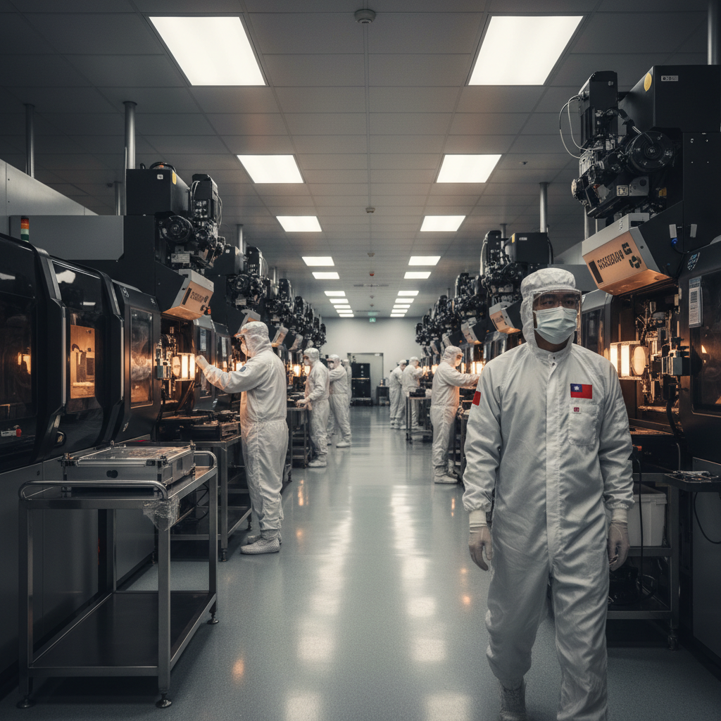 Semiconductor fab floor illustrating US-China tech war